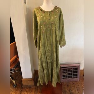 Vintage Cottagecore April Cornell Floral Embroidered Beaded Dress/Jacket